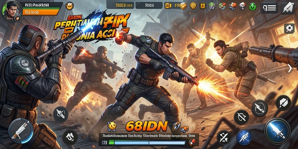 Tampilan aksi seru dalam gameplay 68IDN yang menegangkan.