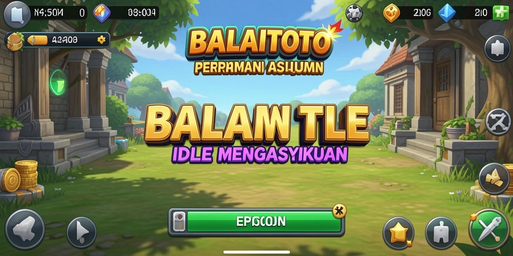 Tampilan gameplay BALAITOTO dengan karakter yang berkembang.
