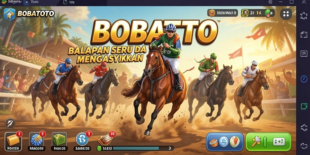Tampilan seru dari gameplay balapan di BOBATOTO.