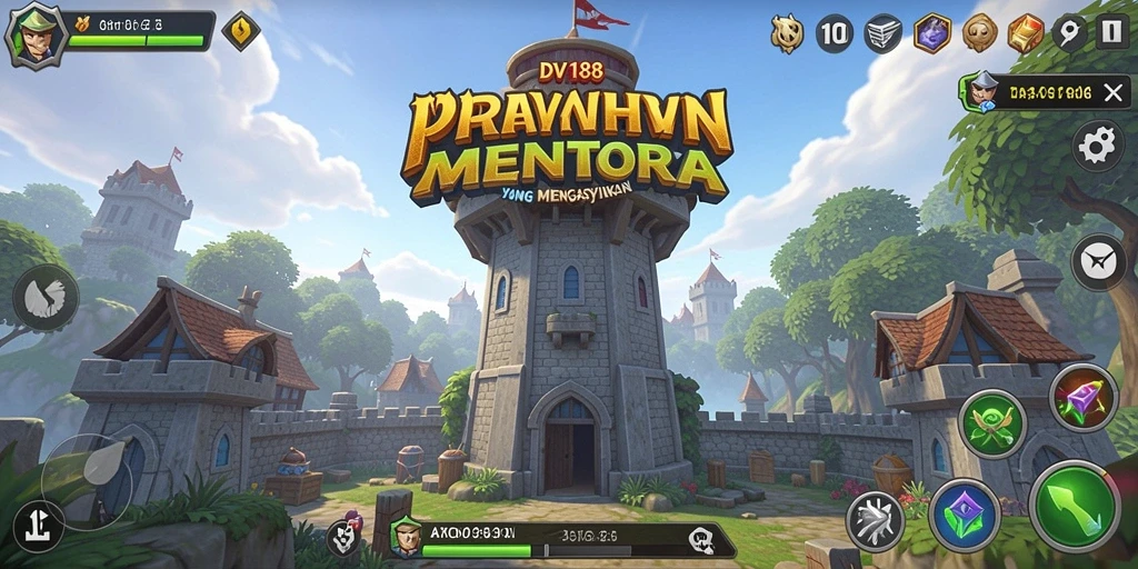 Screenshot gameplay menunjukkan aksi seru dalam pertahanan menara.