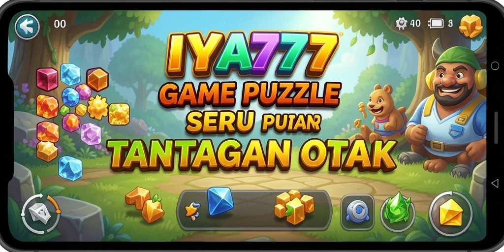 Screenshot utama IYA777 menampilkan gameplay puzzle yang menarik.