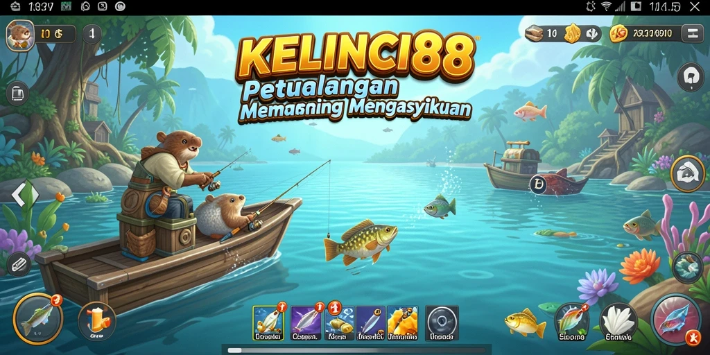 Tampilan gameplay seru di KELINCI88 dengan berbagai jenis ikan.
