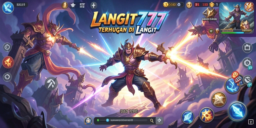 Screenshot gameplay LANGIT777 menampilkan aksi seru dalam pertempuran Battle Royale.