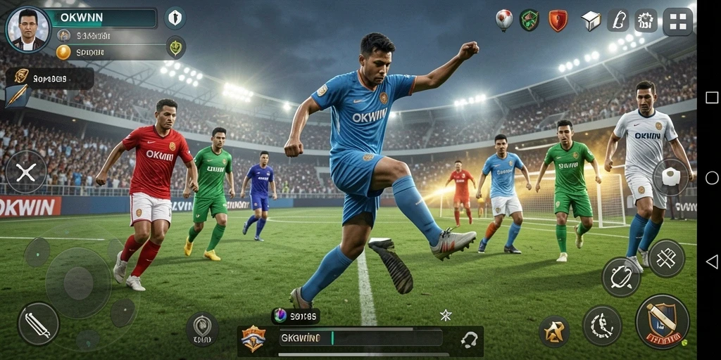 Tampilan gameplay OKWIN yang seru dan kompetitif di berbagai olahraga.