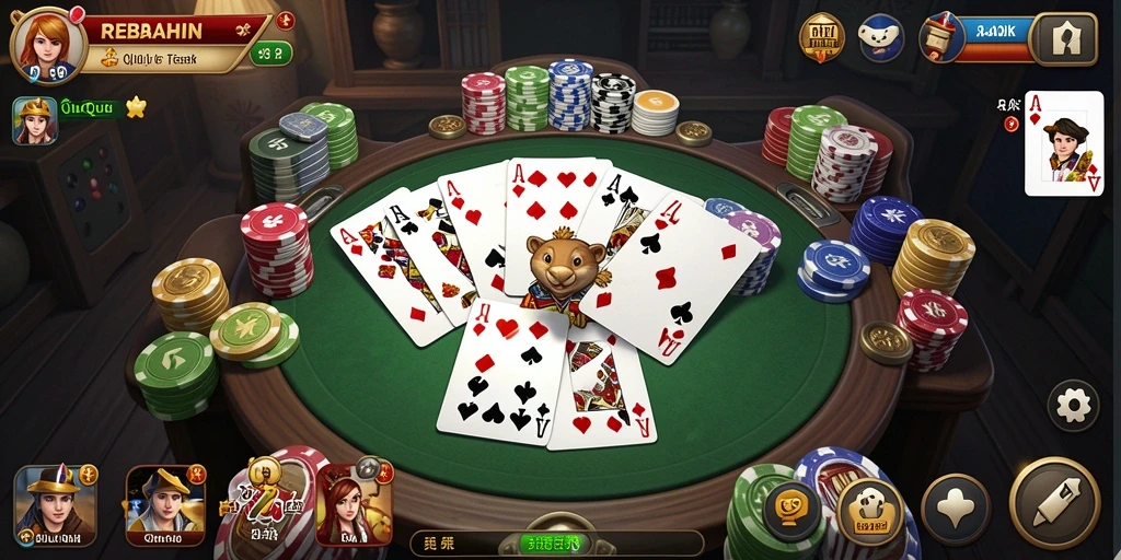 Screenshot gameplay QiuQiu dalam REBAHIN yang seru dan mendebarkan.