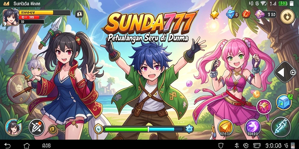 Screenshot gameplay SUNDA777 dengan karakter Anime beraksi.