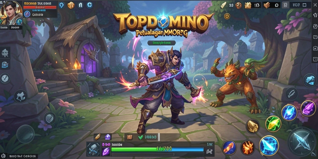 Screenshot gameplay <strong>TOPDOMINO</strong> menunjukkan aksi seru dengan karakter yang beragam.
