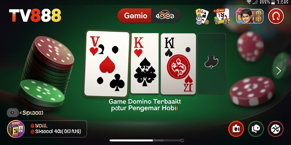 Screenshot gameplay TV888 menampilkan aksi seru permainan domino.