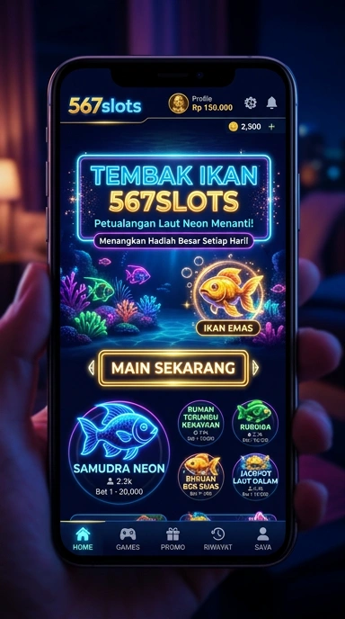 Tampilan utama dari aplikasi 567slots dengan ikon yang menarik.